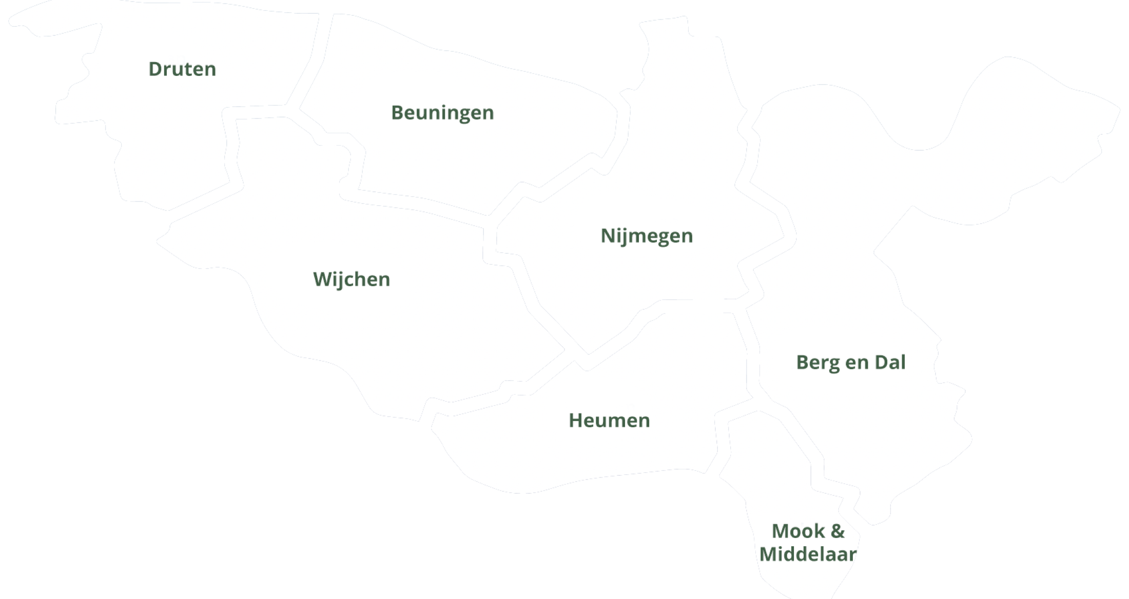 Het InVerbindingteam Regio Rijk van Nijmegen is werkzaam in de volgende gemeenten